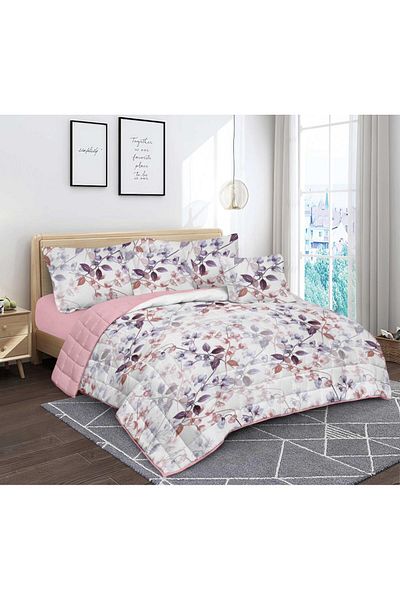 Pioneer طقم لحاف مزدوج الوجهين - طقم من 6 قطع، طقم لحاف صيفي قابل للغسل 240×220 سم