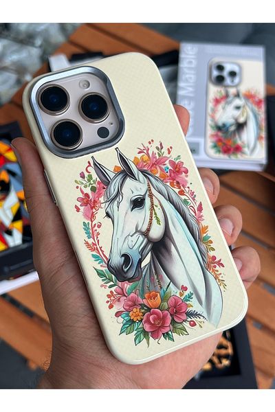 EDELFU Premium iPhone 16 Pro (Magsafe) Hard Metal Cover Luxury Imported Patterned Premium Boxed Case