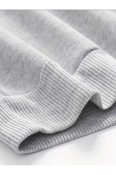 caddekombin Sk-Zoo University Printed Hooded Pocket Cotton Gray Sweatshirt