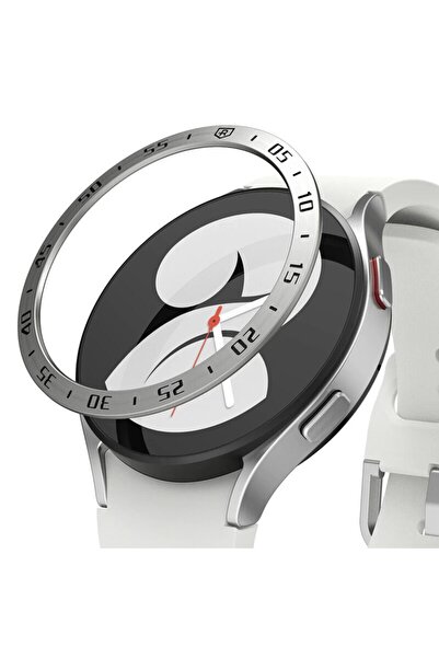 Dali Rama compatibila cu Samsung Galaxy Watch 4/Watch 5 40mm, Bezel Styling, metal, Negru-Argintiu