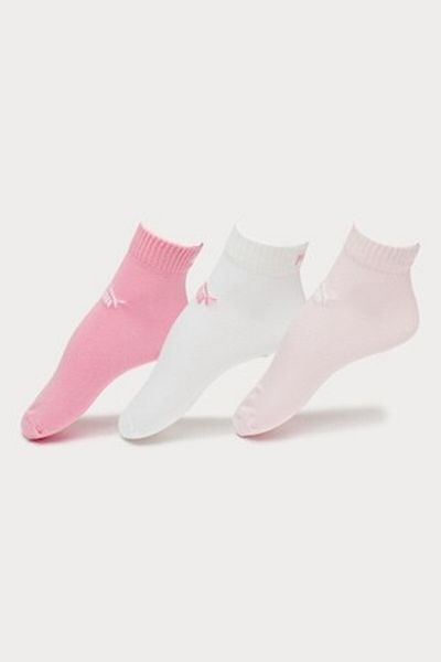 Puma , Set of short unisex socks made of cotton blend with logo - 3 pairs, White, Pastel Pink, Pale P