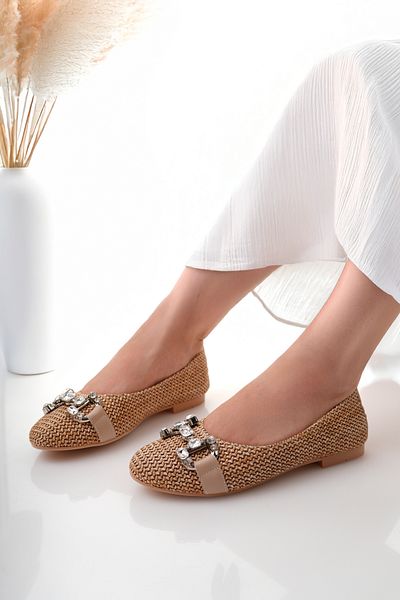 KAYGISIZ AYAKKABI Women's Ballerinas Nud Lightweight Comfortable Stylish Business Office Daily Shoes