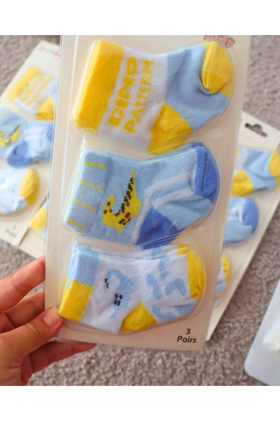 TinyAlp 3 Pack Newborn Organic Cotton Soft Baby Soft Colored Socks