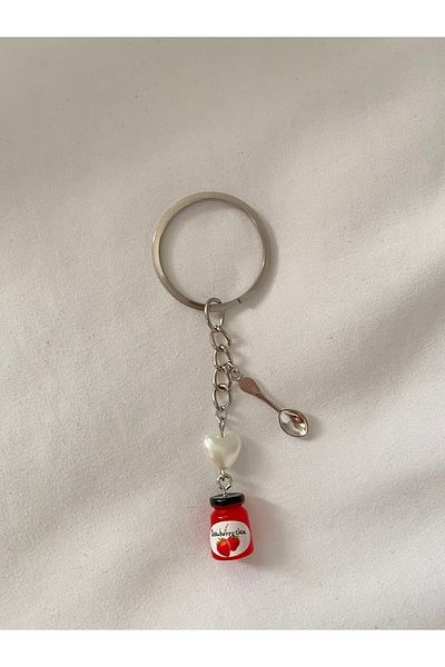 Pinky Lady Coquette Keychain with Strawberry Jam