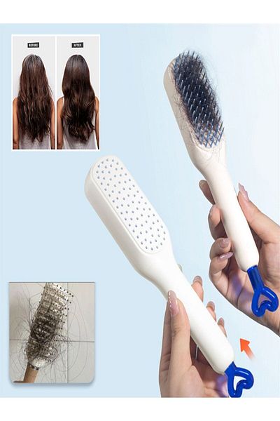 tafce Self-Cleaning Automatic Button Hair Comb Detangling Anti-Static Hair Massage Brush