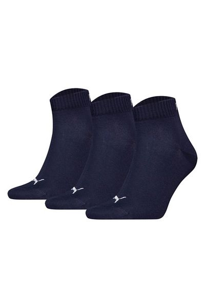 Puma , Set of unisex short socks - 3 pairs, White, Navy, 39-42