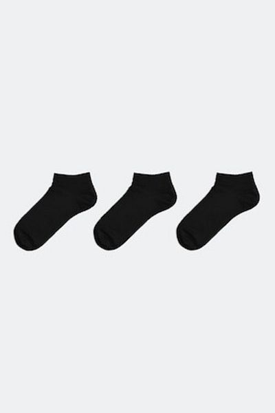 LC Waikiki , Set of ankle socks, cotton blend - 3 pairs, Black, 43-45