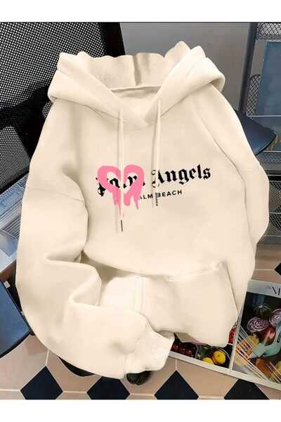 caddekombin Hanorac cu glugă cu imprimeu Palm Angels Beach, cu buzunare, cu i...