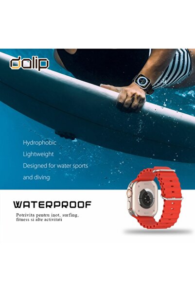 dalip Apple Watch Strap BuckleSteel Silicon Red, 42 - 49 mm
