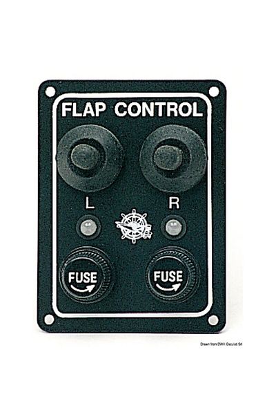 OSCULATI Panou de control Bennet 60x80 mm cu două întrerupătoare, patru LED-uri de control, două suporturi de siguranțe