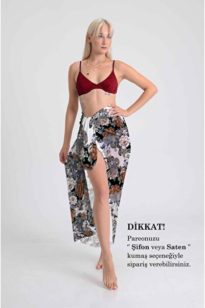 DESENİX Black and White Ethnic Beach Dress with Floral Paisley Pattern |   10...