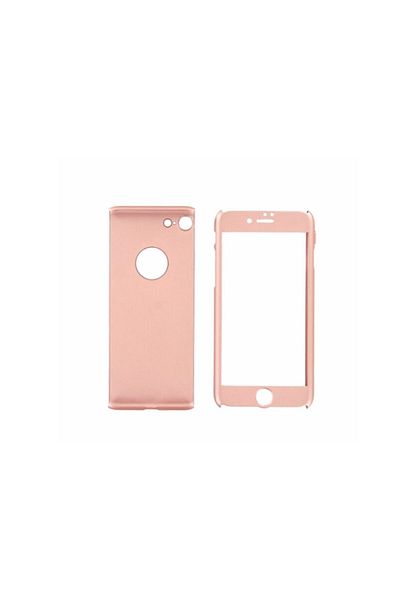 dalip 360-Degree Full-Coverage Protective Case + Glass Screen Protector for iPhone 7, Rose Gold