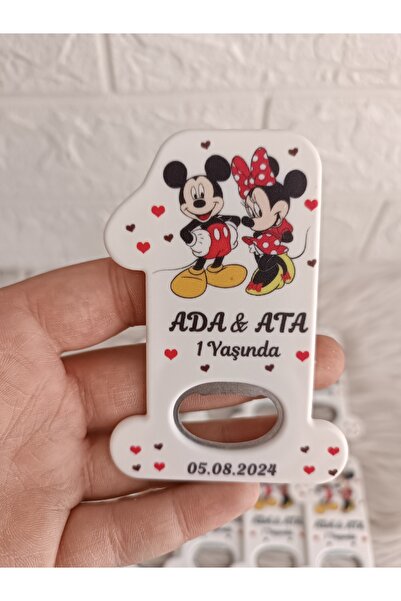 Doğrukan Hediyelik 10 adet minnie mickey li ikiz kardeşler için 1 rakam doğum...