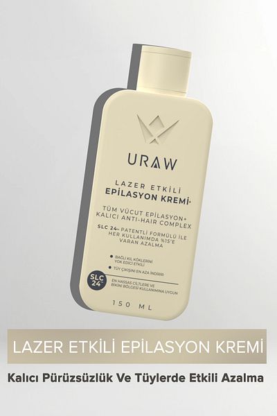 Uraw Laser Effective Hair Root Reducing and Depilatory Hair Removal Cream 150 ml