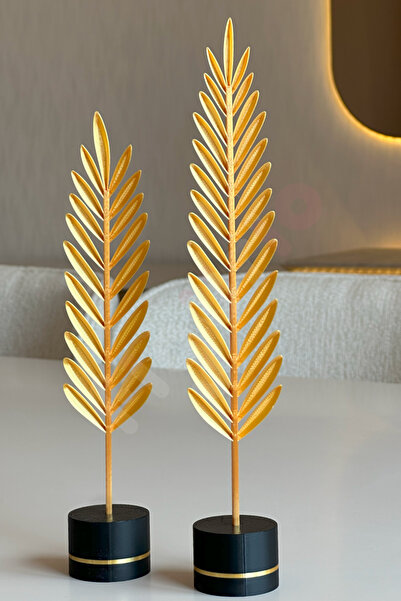 figurio Dekoratif Modern Gold Tüy Yaprak Takımı / Ev Dekorasyonu Şık İkili Ak...