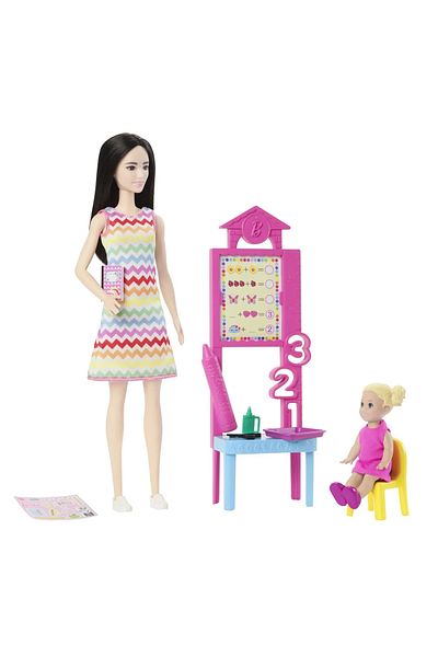 Barbie ΣΕΤ ΠΑΙΧΝΙΔΙΟΥ ΜΕ ΜΕΛΑΧΡΙΝΗ ΚΟΥΚΛΑ - ΔΙΔΑΣΚΑΛΙΚΗ ΚΑΡΙΕΡΑ
