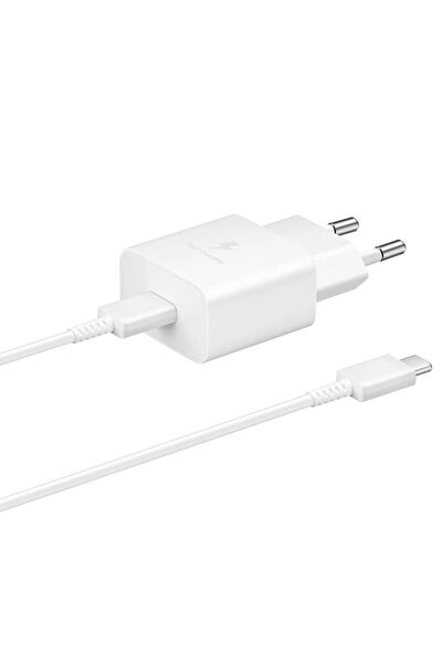 Samsung Încărcător de rețea cu cablu USB Type-C, 15W, PD, 3A, cablu de 1m, alb