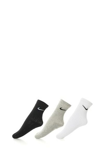Nike , Set of unisex socks with lining - 3 pairs, Beige, Matte black, Matte white, L