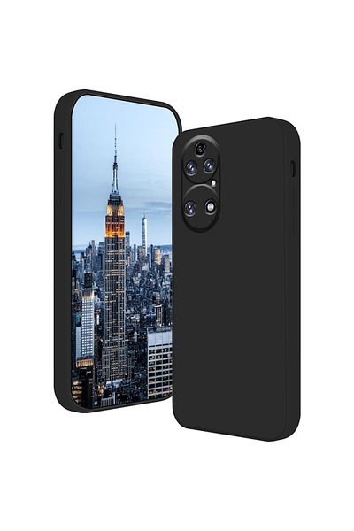 Dali Husă de protecție pentru Huawei P50 Pro, silicon lichid, acoperire cameră, neagră