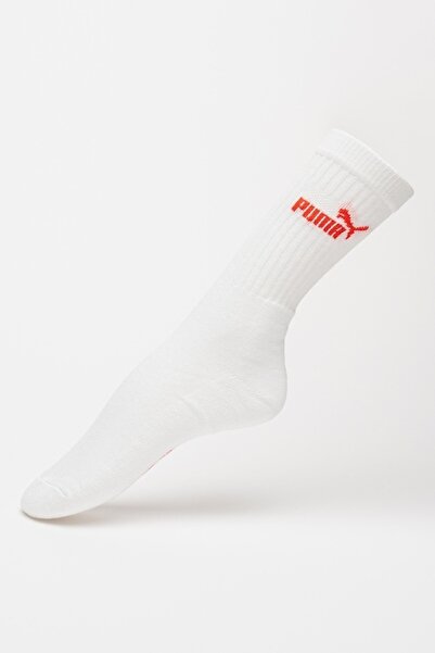 Puma - Set of Long Unisex Socks with Logo - 3 Pairs, Red, White, Royal Blue, 35-38