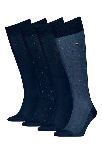 Tommy Hilfiger - Set of long socks up to the knee - 4 pairs, Navy Blue, 43-46