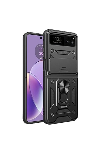 dalip Husă de protecție pentru Motorola Razr 40, seria CamShield, inel magnetic, TPU, neagră