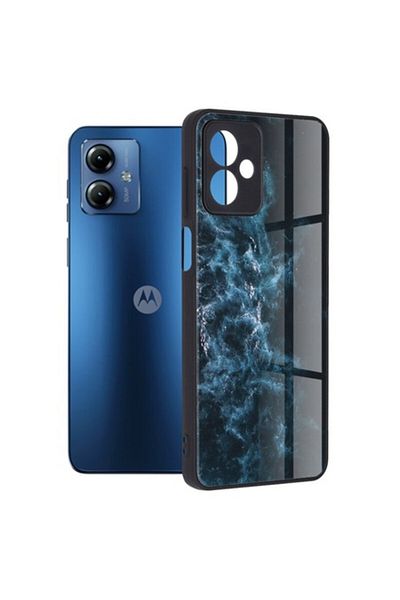 Dali Protective case compatible with Motorola Moto G14, Glaze Series, TPU, Blue Nebula, Multicolor