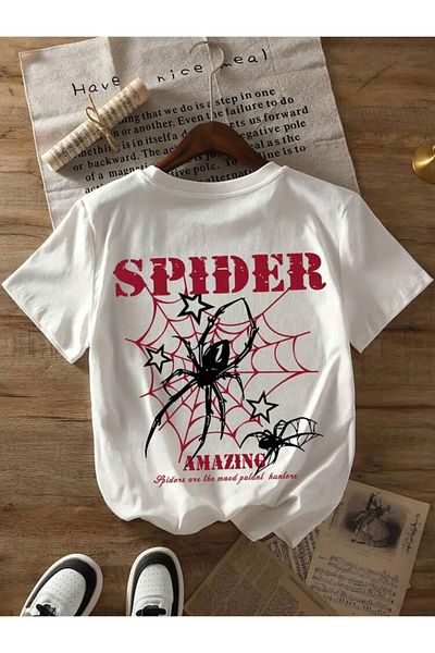 aynewmoda Tricou cu mânecă scurtă și gât rotund cu imprimeu grafic