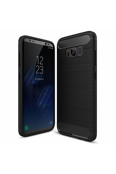 dalip Protective Case Compatible with Samsung Galaxy S8 Plus, Carbon Silicone, Black