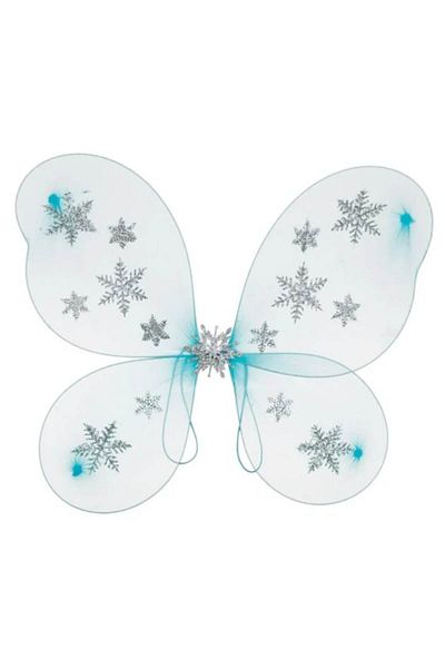 Dali Butterfly wings with feathers, for carnival or celebration, 47x38cm, Blue