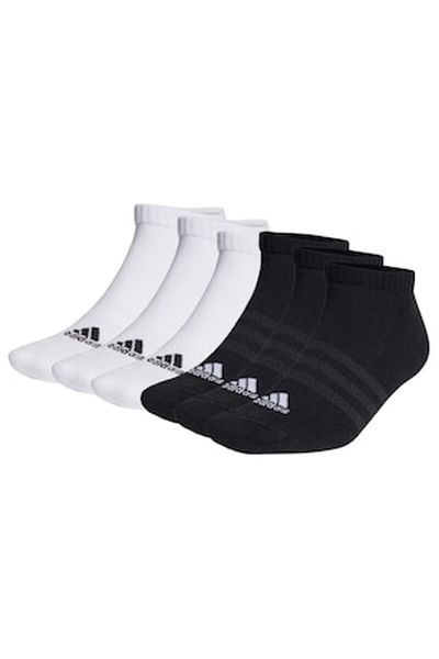 adidas , Set of ankle socks, unisex - 6 pairs, White, Black, size 46-48