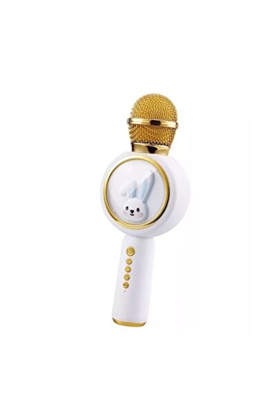 Dali Karaoke Microphone for Kids with Bluetooth, LED Effects, USB Charging Cable, Voice Modulation, White