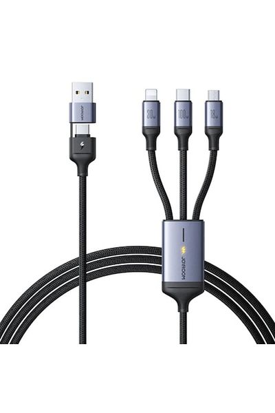 Joyroom Cablu USB Speedy SA21-2T3, 6 în 1 / 100W / Cablu 1,5 m (Negru)