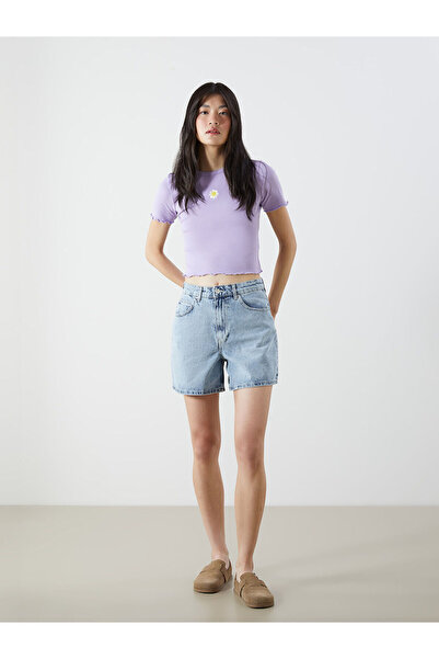 LC Waikiki Nevavm Standard Fit Women's Jean Shorts with a Difference