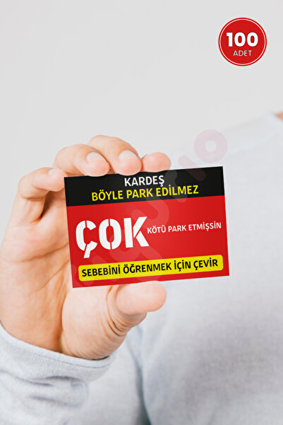 figurio Çok Kötü Park Etmişsin Uyarı Kartı / Parkvizit / 100 Adet