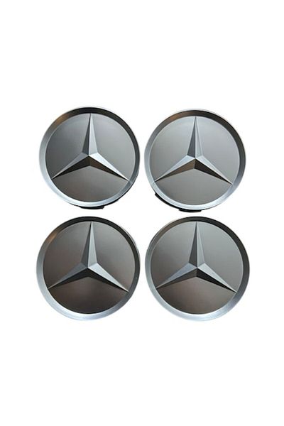 MERCEDES Set 4 capace roți 75mm, model STAR, pentru jante din aliaj Mercedes-Benz, gri mat