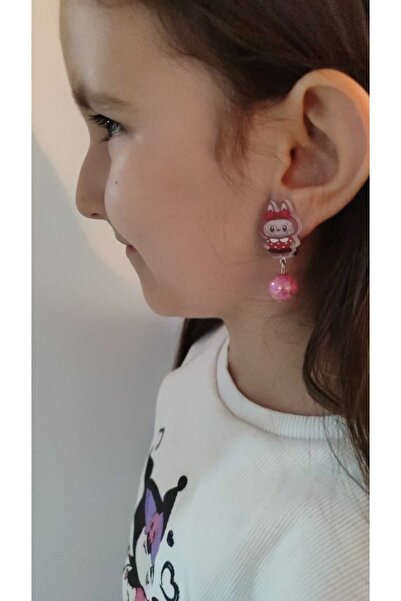 FAMEMUS ACCESSORY Cute Labubu Figure with Glitter Inside and Hanging Bead Clip