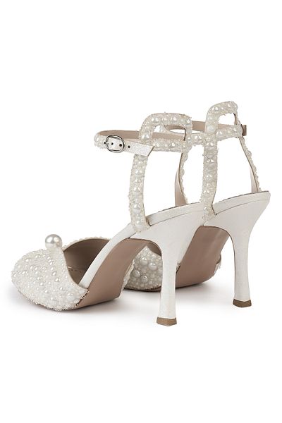 Jasel Bridal sandals with pearls and thin 10 cm heel for wedding or occasion