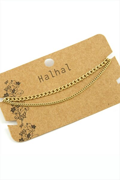 makay Double Chain Luxury Steel Anklet