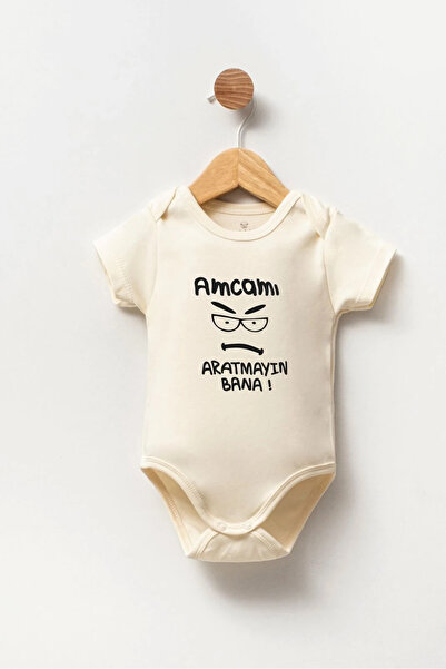 Naive Baby 100% Cotton Baby Bodysuit - Don'T Look for My Uncle, Look for Me - Baby Bodysuit Badi - Written Bodysuit