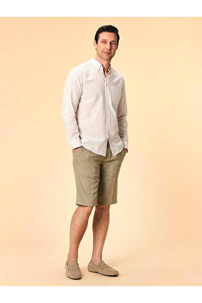 LC Waikiki Peak New Season Comfortable Fit Linen Blend Men's Shorts