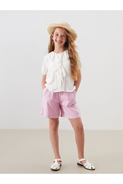 LC Waikiki Plissee-Mädchen-Shorts mit elastischem Bund