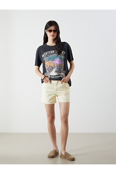 LC Waikiki Pantaloni scurți de jeans pentru femei Bermuda Fit