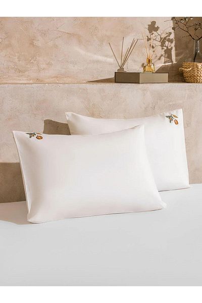 LC Waikiki Lcw Home Embroidered Cotton Pillow Case 2 Pcs 50X70 cm (W5)