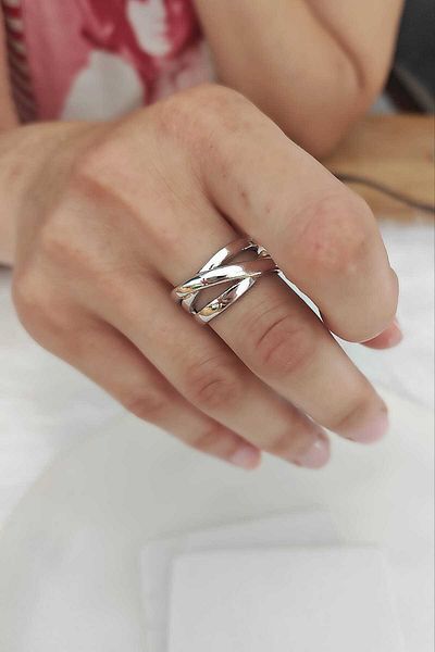 KYOLA DESİGN Spiral Silver Adjustable Women's Ring