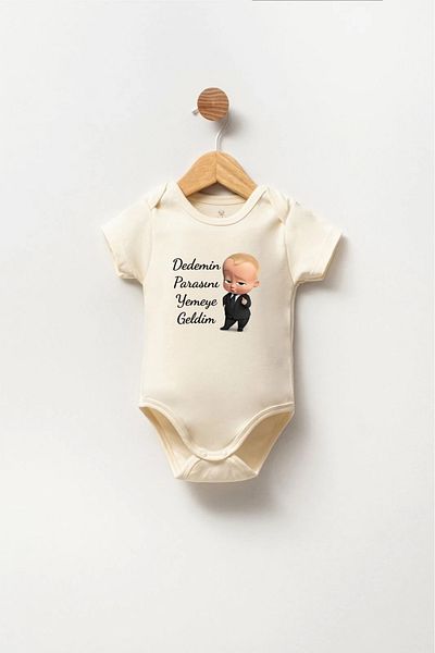 Naive Baby 100% Cotton Baby Bodysuit - I Came to Eat My Grandfather's Money Bodysuit - Baby Bodysuit Badi - Written Bodysuit