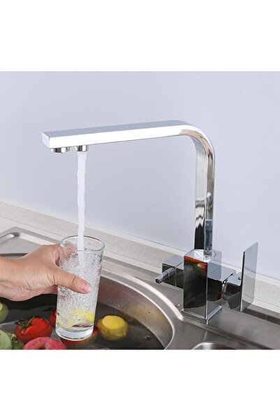 İyem 3 Yollu Siyah Arıtmalı Mutfak Musluk Evye Bataryası 1. SINIF YERLİ ÜRETİM