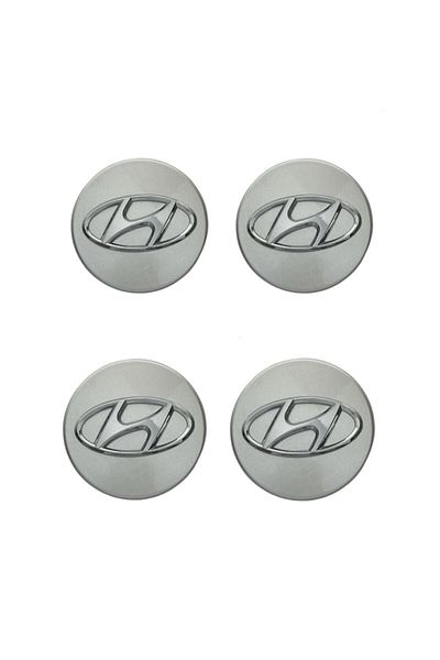 Hyundai Set 4 capace pentru jante, argintii, 60 mm