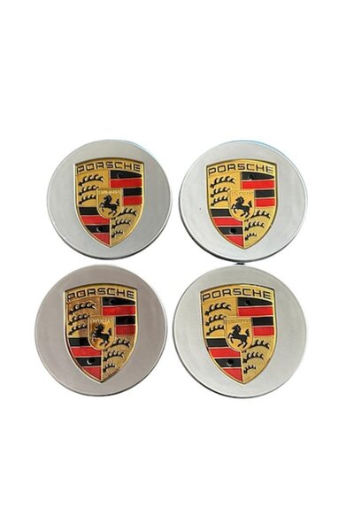 MAF Set 4 capace de jantă 65 mm compatibile cu jantele din aliaj Porsche, arg...