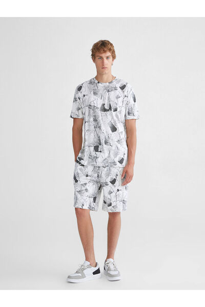 LC Waikiki Ανδρικό σορτς Ecru Standard Fit με τύπωμα